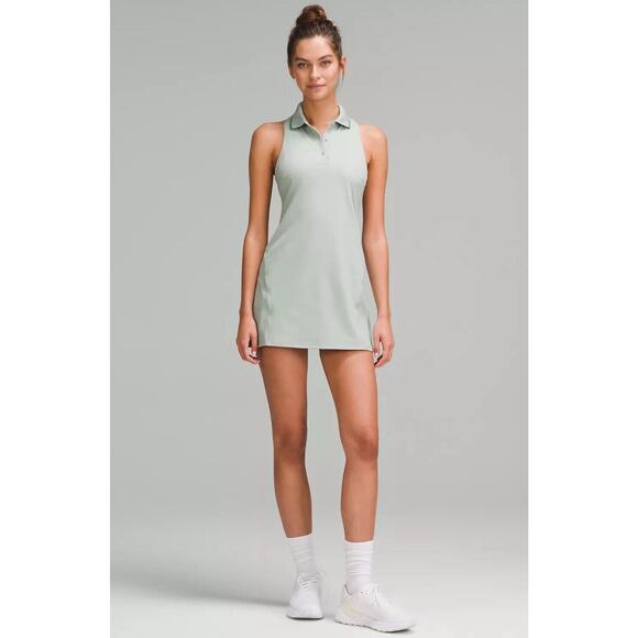 Lululemon Womens Lightweight Sleeveless Polo Tennis Dress 6 Jade Grey Eucalyptus - Picture 2 of 14